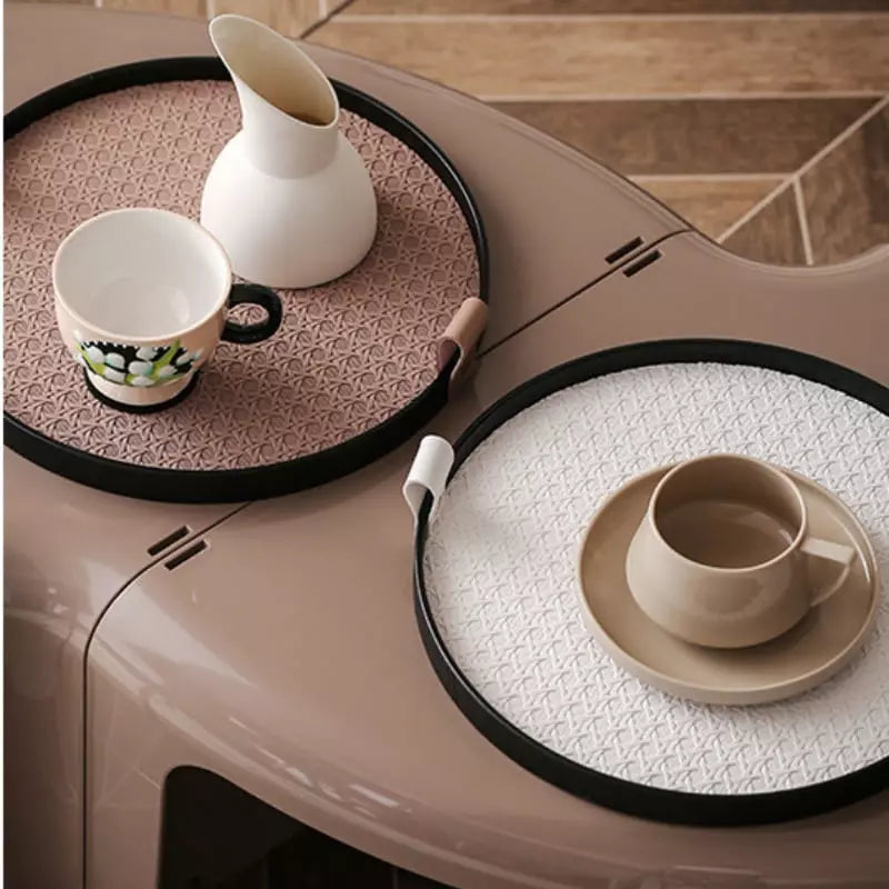 Bandeja Decorativa Redonda Banheiro/Sala com Alça Polihousi 14