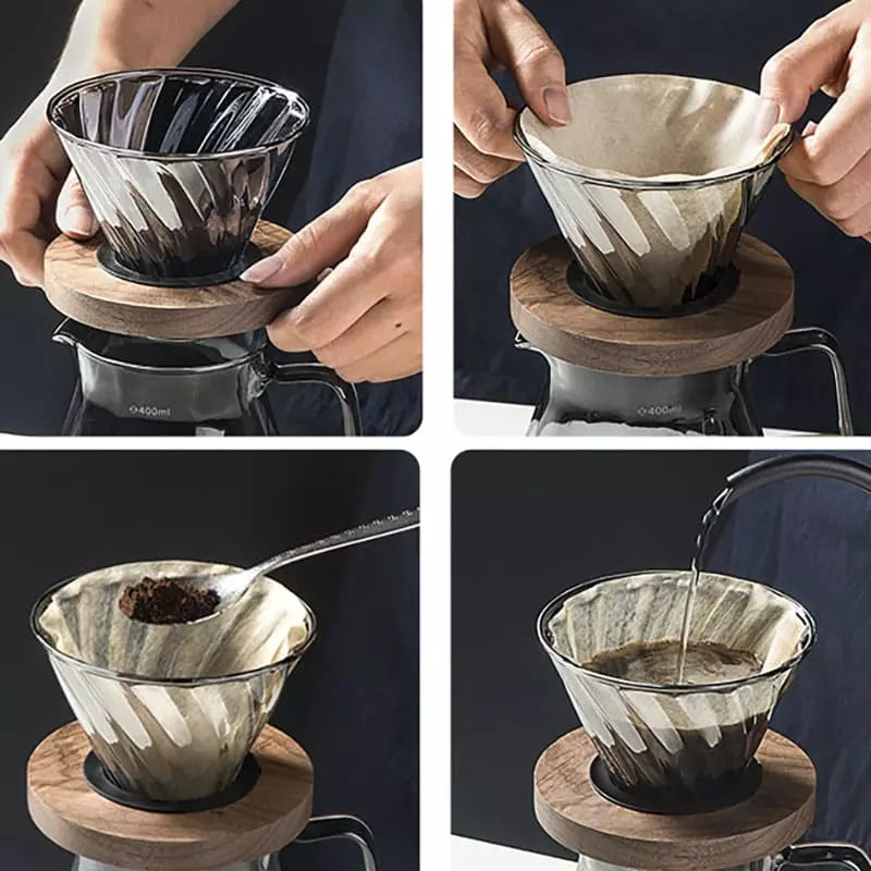 Bule de Café Vidro Borossilicato Coador de Café Hario V60 Polihousi 13