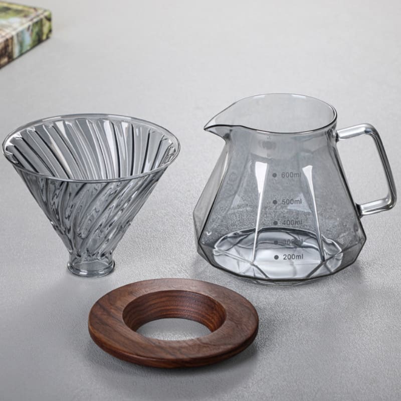 Bule de Café Vidro Borossilicato Coador de Café Hario V60 Polihousi 9