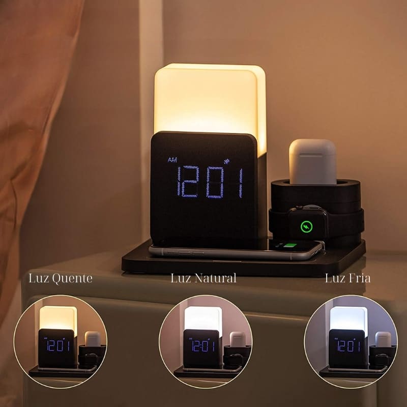Carregador por Indução Luminária de Mesa e Despertador Polihousi 10