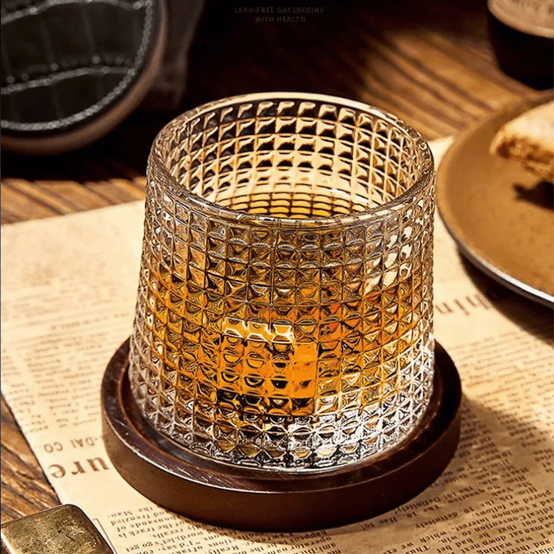 Copo de Whisky Cristal com Base Rotativo Bar em Casa Polihousi 8