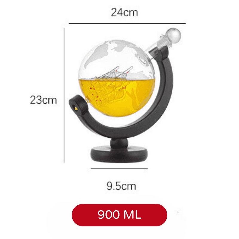 Decanter Whisky Globo Conjunto Recipiente de Vidro Polihousi 13