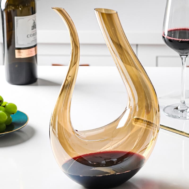 Decanter de Vinho Recipiente de Vidro Cisne Decantador Ambar Polihousi 5