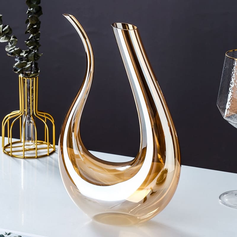 Decanter de Vinho Recipiente de Vidro Cisne Decantador Ambar Polihousi 6