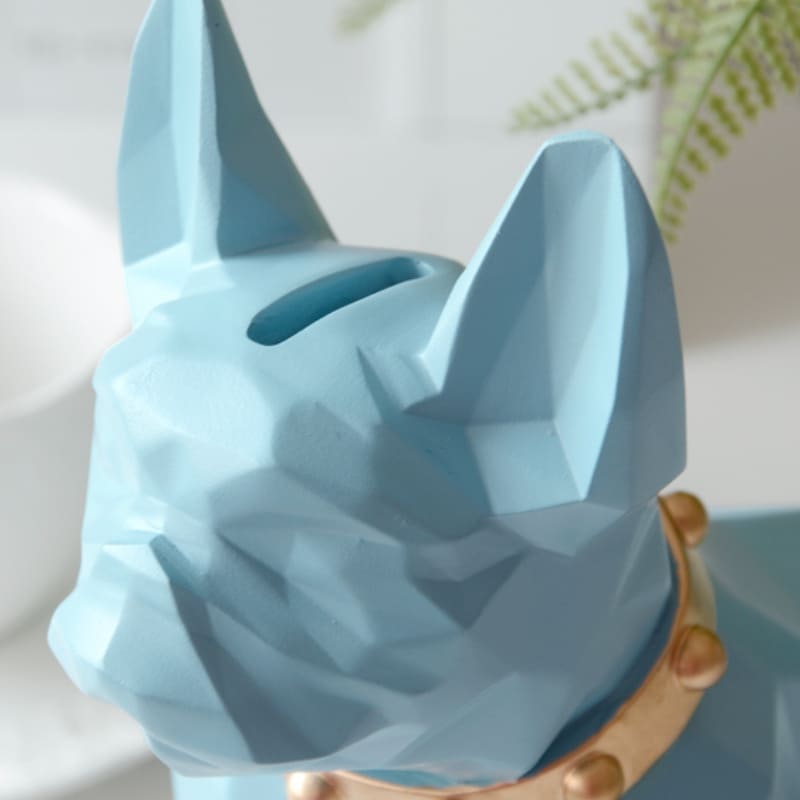 Decoração de Mesa Cofre de Resina Buldogue Francês Polihousi 11