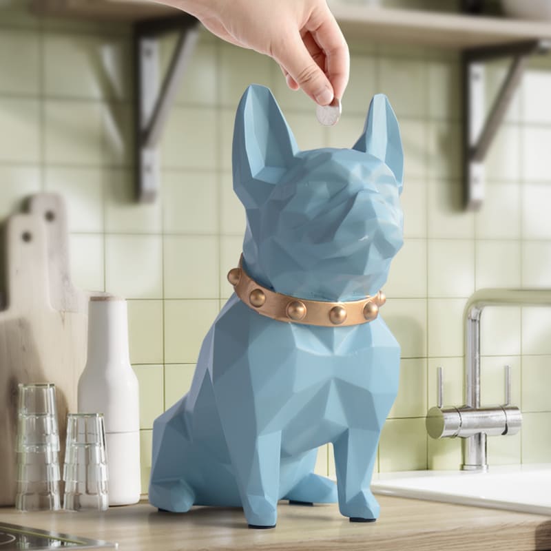 Decoração de Mesa Cofre de Resina Buldogue Francês Polihousi 6