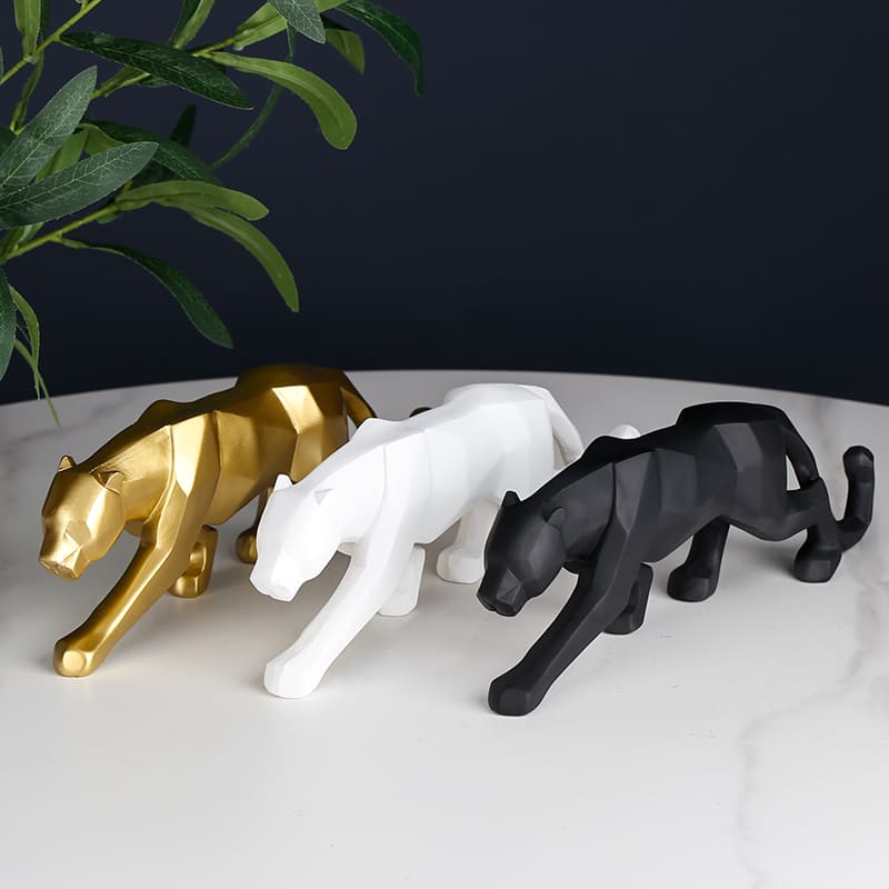 Decoração de Mesa de Resina Estátua Leopardo Polihousi 2