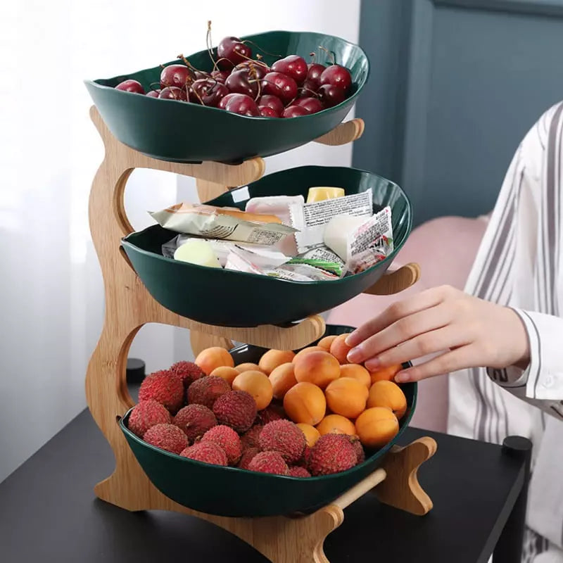 Fruteira de Mesa Cesta de Fruta Bambu Polihousi 4