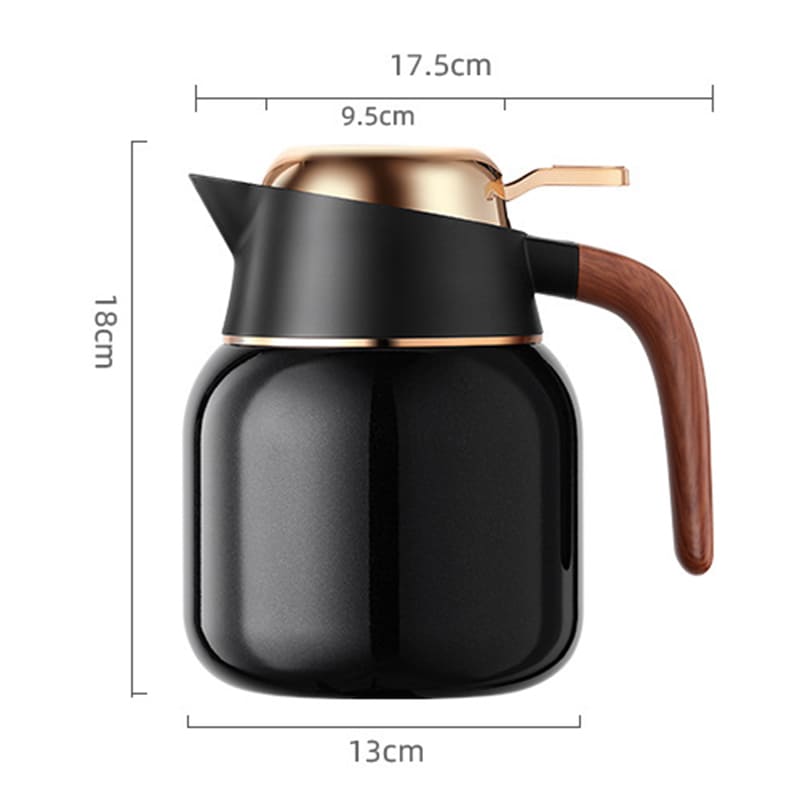 Garrafa Térmica para Café e Chá Inox e Cerâmica 1000ml Polihousi 18
