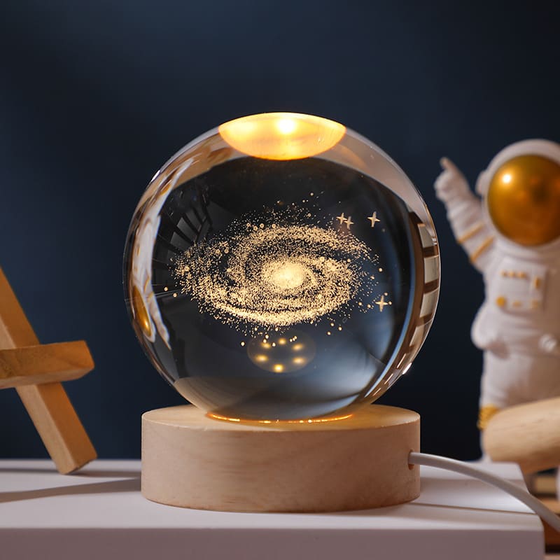 Luminária de Mesa LED Luz Noturna 3D Bola Cristal Polihousi 15