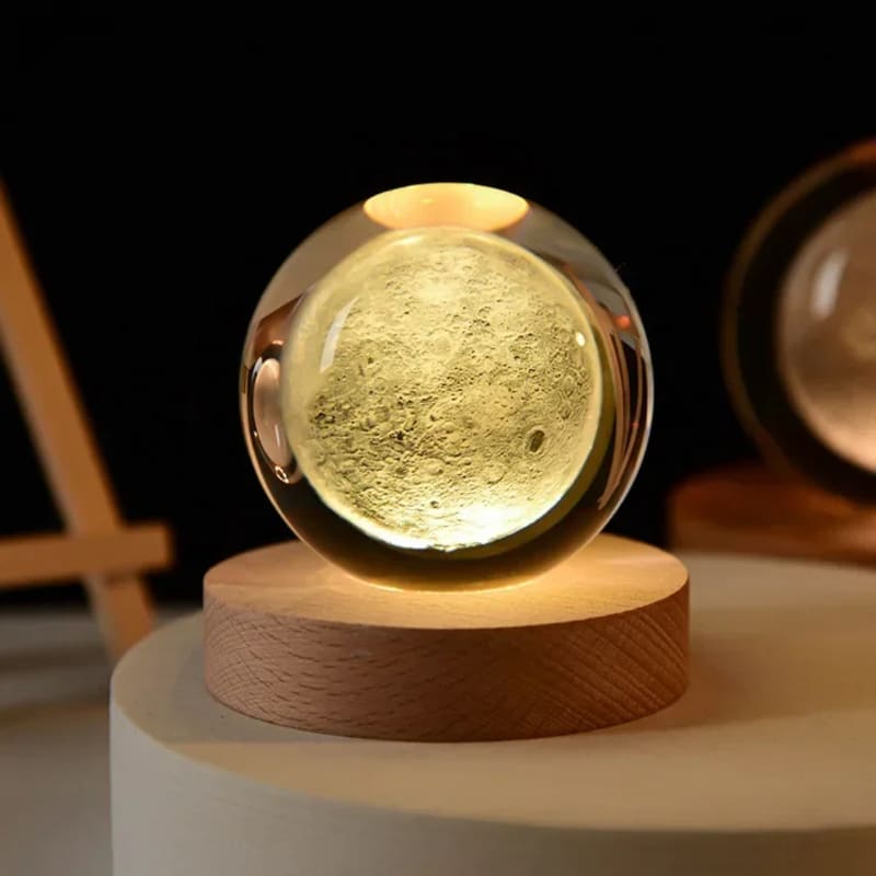 Luminária de Mesa LED Luz Noturna 3D Bola Cristal Polihousi 16