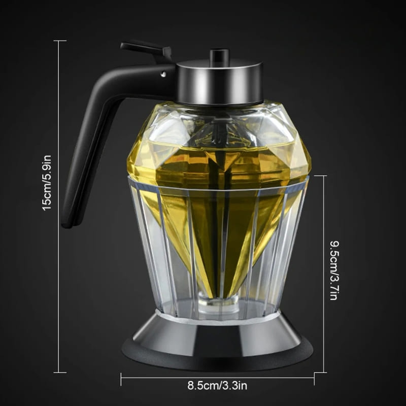 Meleira de Vidro Porta Mel Dispenser com Base Inox Polihousi 11