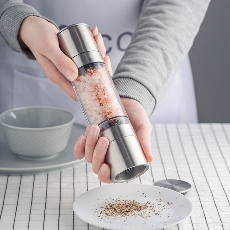 Moedor de Pimenta e Temperos Manual Inox 2 em 1 Polihousi 1