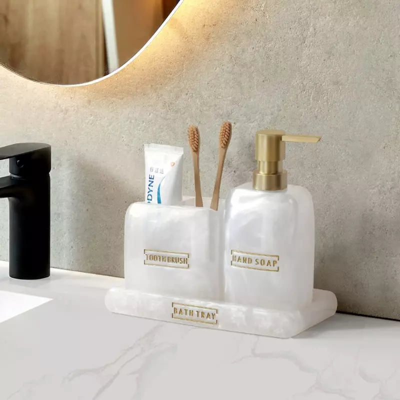 Saboneteira Kit Banheiro Lavabo Conjunto de Banheiro 3 Peças Polihousi 2