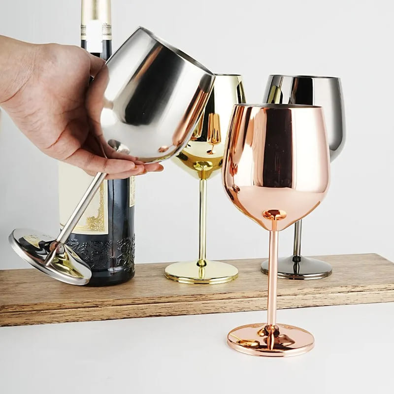 Taça de Vinho Colorida Inox Inquebrável Bar em Casa Polihousi 2