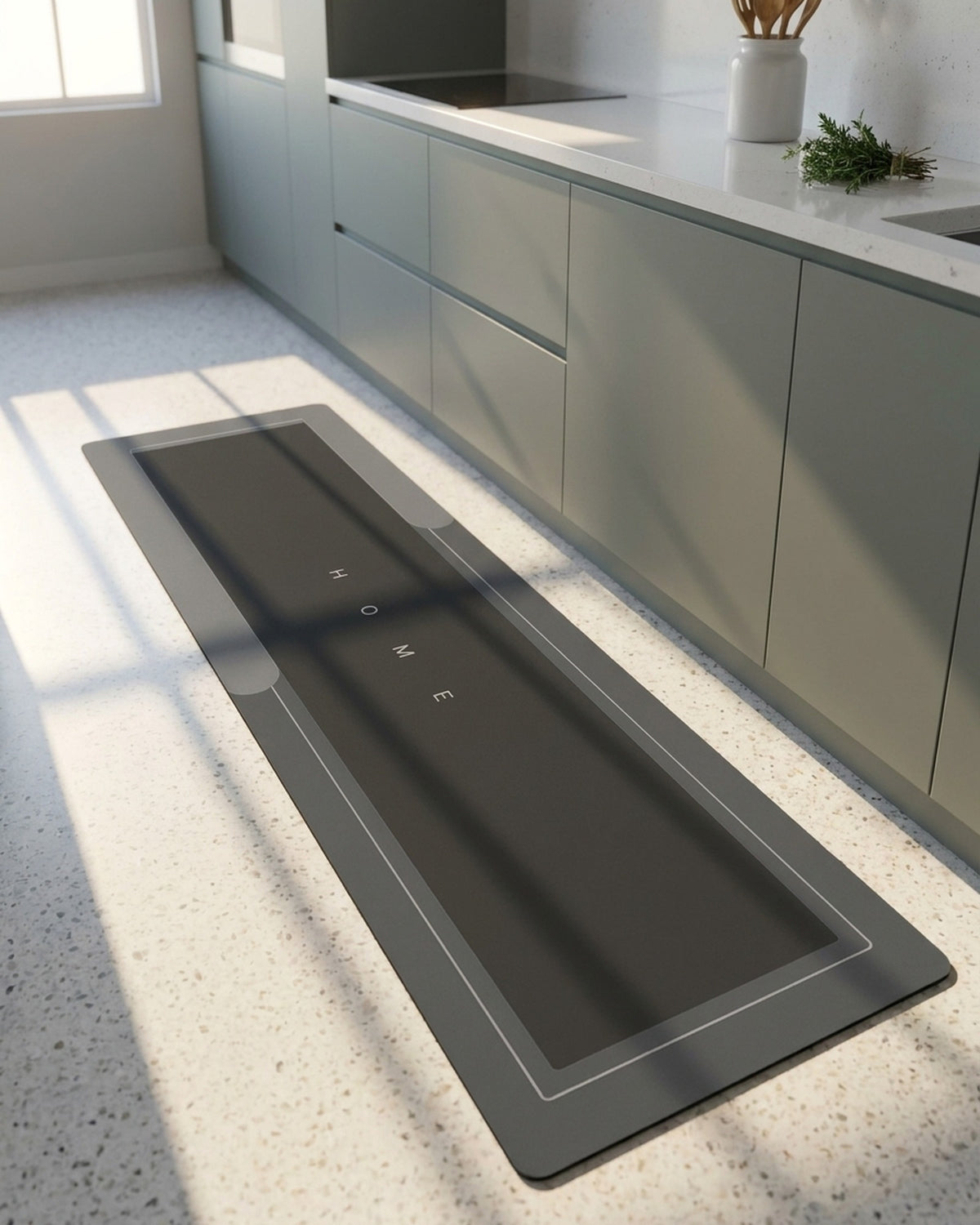 Tapete para Cozinha Antiderrapante Absorvente Premium Polihousi em ambiente (imagem ilustrativa)