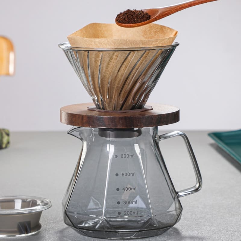 Bule de Café Vidro Borossilicato Coador de Café Hario V60 Polihousi 6