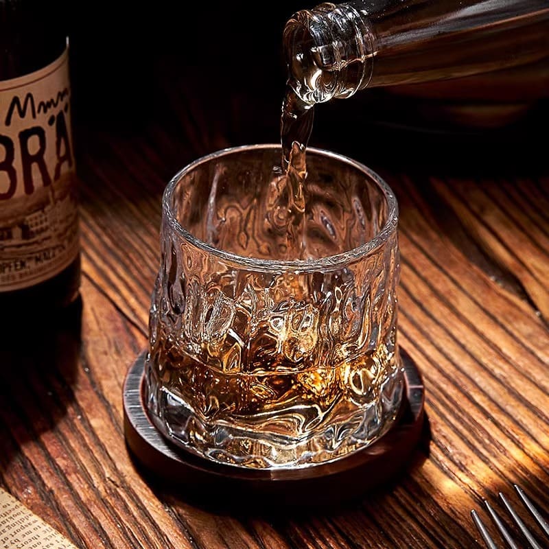 Copo de Whisky Cristal com Base Rotativo Bar em Casa Polihousi 12