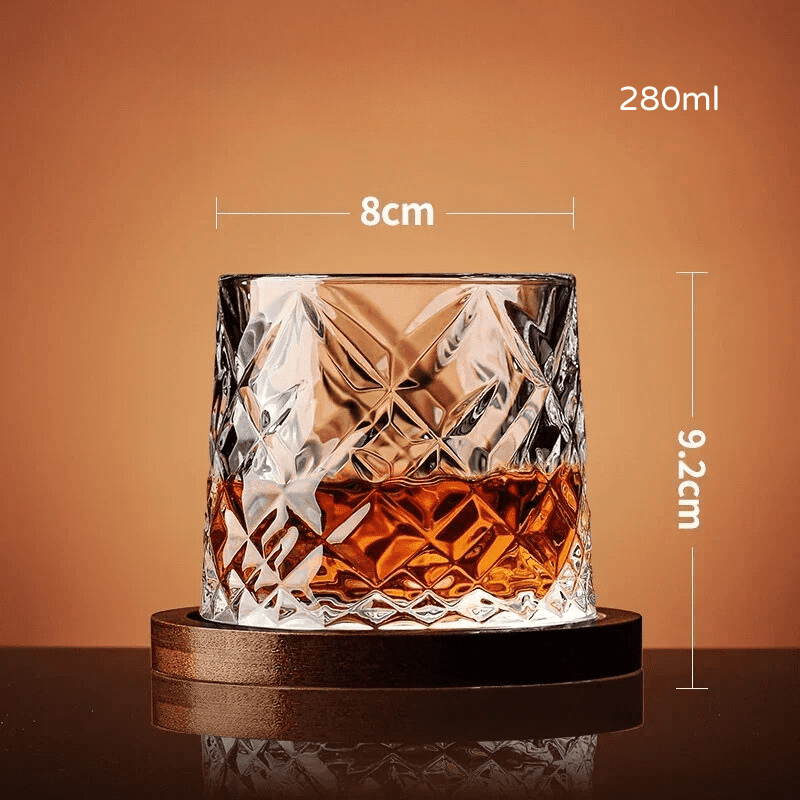 Copo de Whisky Cristal com Base Rotativo Bar em Casa Polihousi 19