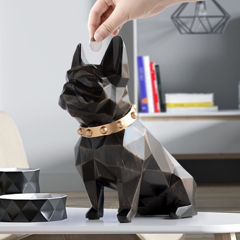 Decoração de Mesa Cofre de Resina Buldogue Francês Polihousi 9