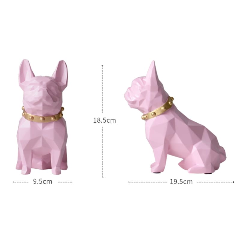 Decoração de Mesa Cofre de Resina Buldogue Francês Polihousi 14