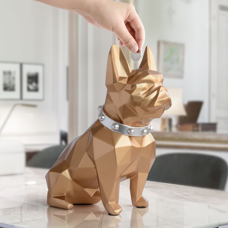 Decoração de Mesa Cofre de Resina Buldogue Francês Polihousi 5