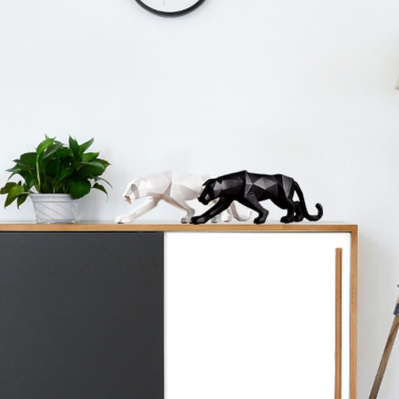 Decoração de Mesa de Resina Estátua Leopardo Polihousi 12