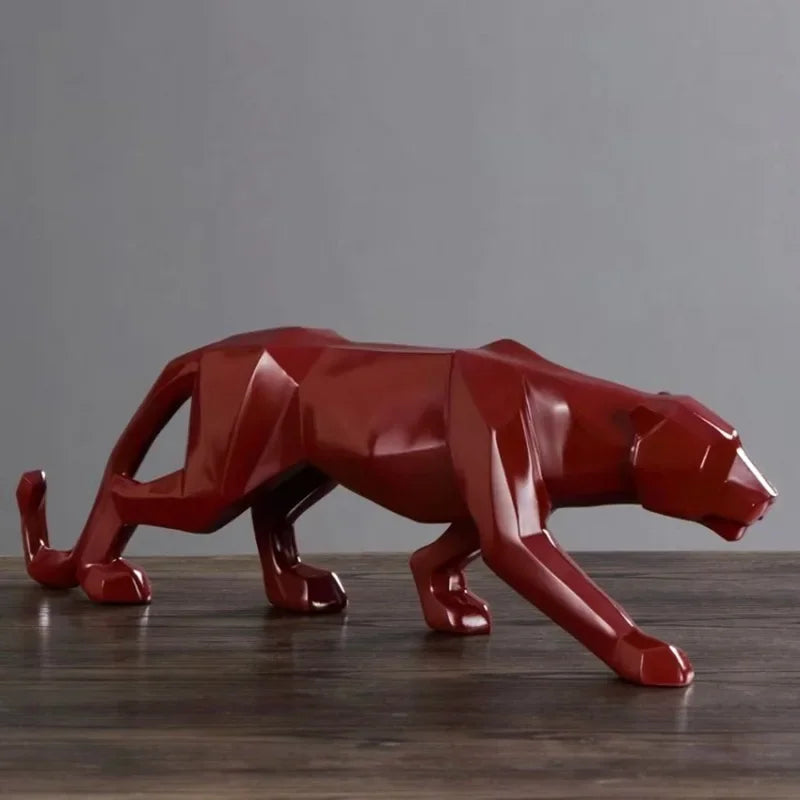 Decoração de Mesa de Resina Estátua Leopardo Polihousi