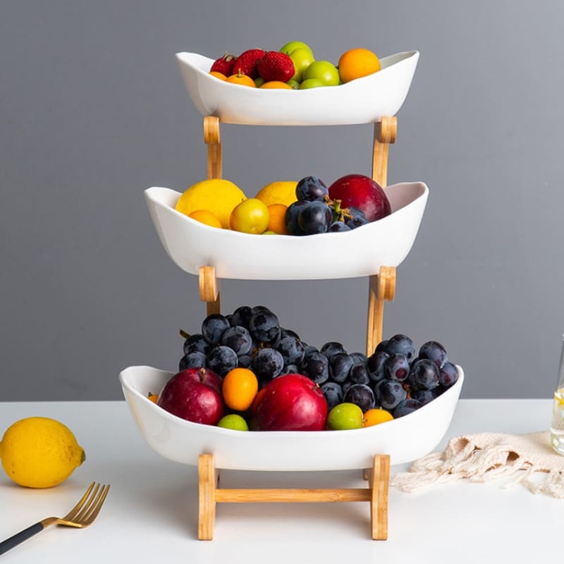 Fruteira de Mesa Cesta de Fruta Bambu Polihousi 9