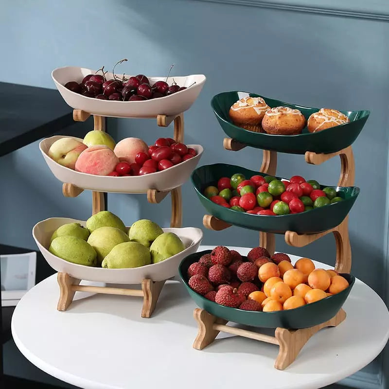 Fruteira de Mesa Cesta de Fruta Bambu Polihousi 1