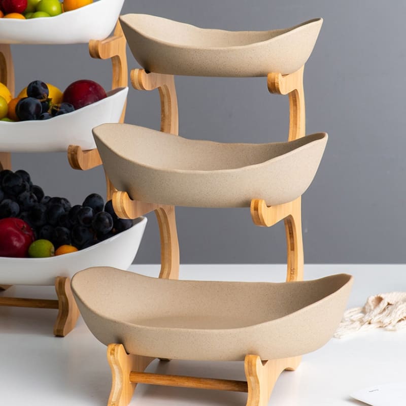 Fruteira de Mesa Cesta de Fruta Bambu Polihousi 11