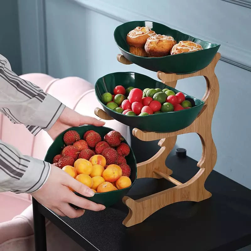 Fruteira de Mesa Cesta de Fruta Bambu Polihousi 13