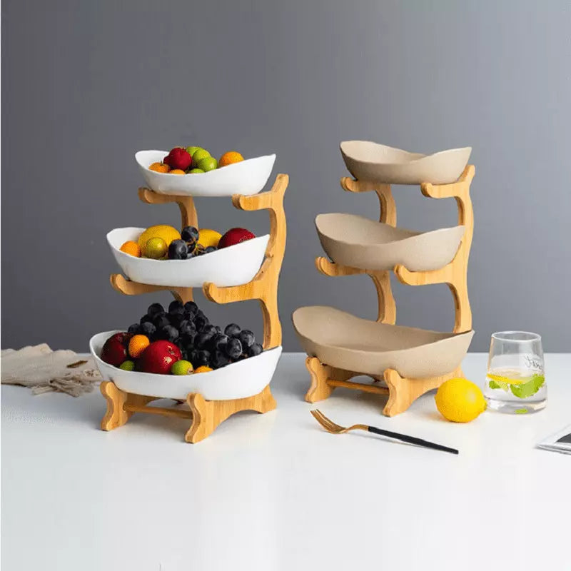 Fruteira de Mesa Cesta de Fruta Bambu Polihousi 14