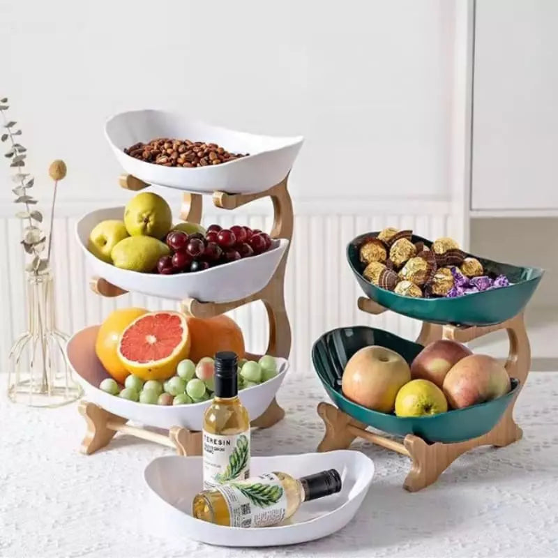 Fruteira de Mesa Cesta de Fruta Bambu Polihousi 3