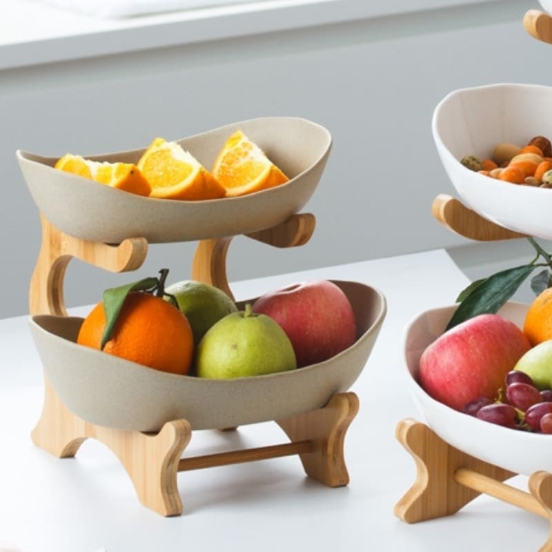 Fruteira de Mesa Cesta de Fruta Bambu Polihousi 12