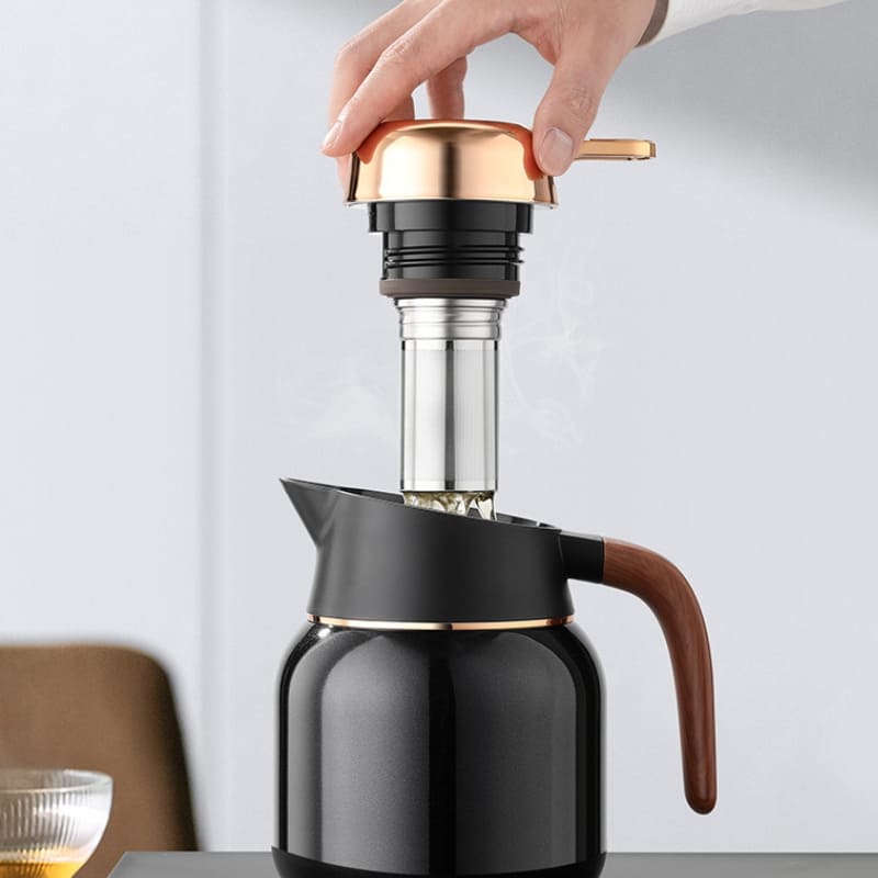 Garrafa Térmica para Café e Chá Inox e Cerâmica 1000ml Polihousi 5
