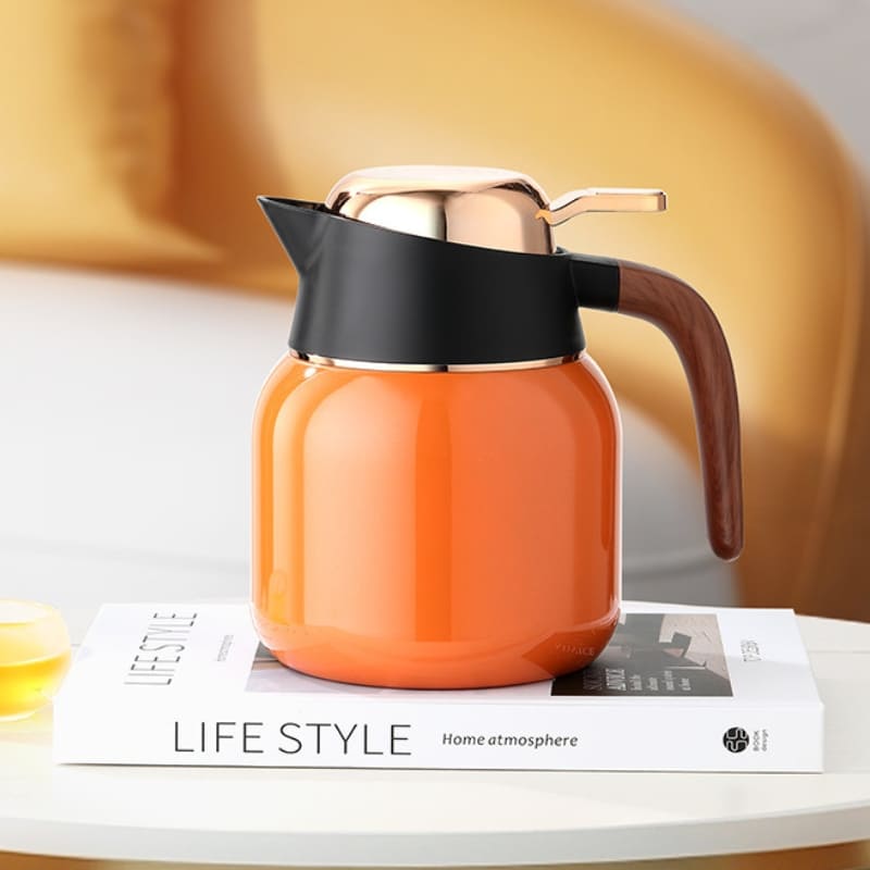 Garrafa Térmica para Café e Chá Inox e Cerâmica 1000ml Polihousi 3