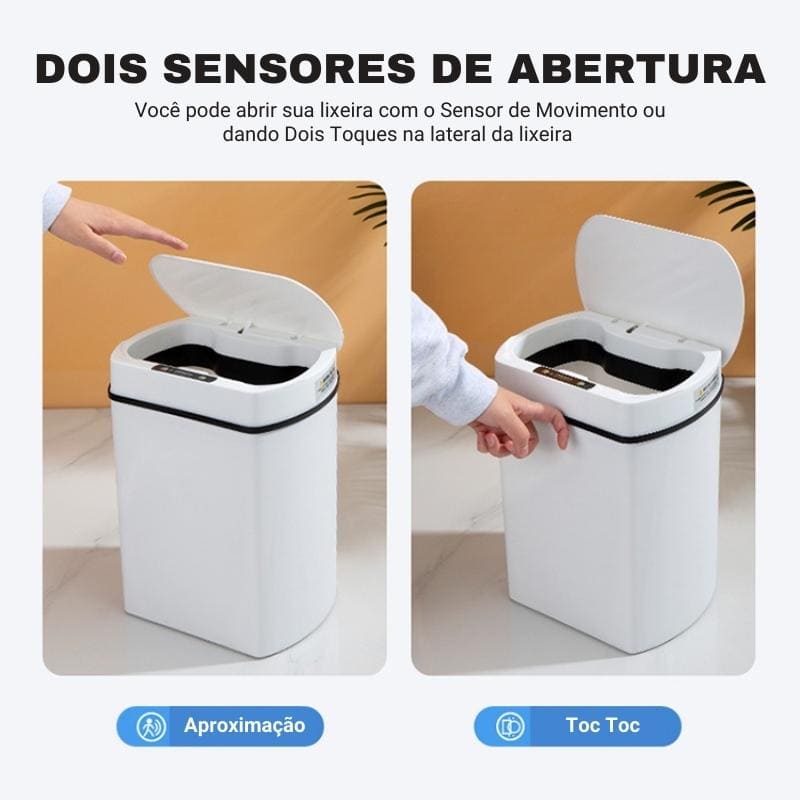 Lixeira para Banheiro e Cozinha Automática com Sensor 15L Polihousi 6