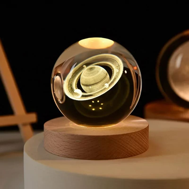 Luminária de Mesa LED Luz Noturna 3D Bola Cristal Polihousi 17