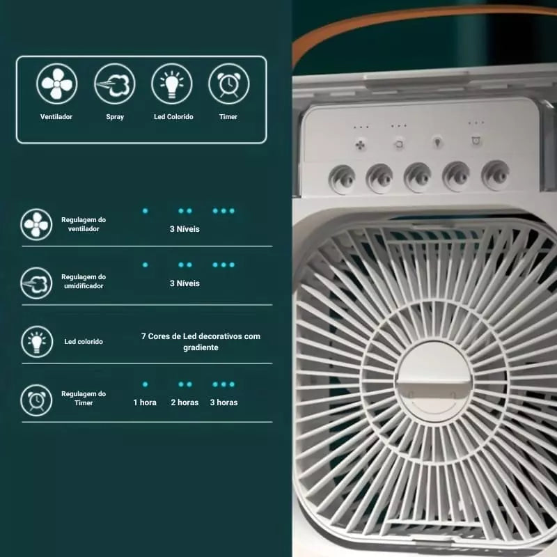 Mini Ar Condicionado Ventilador de Mesa Umidificador Polihousi 11