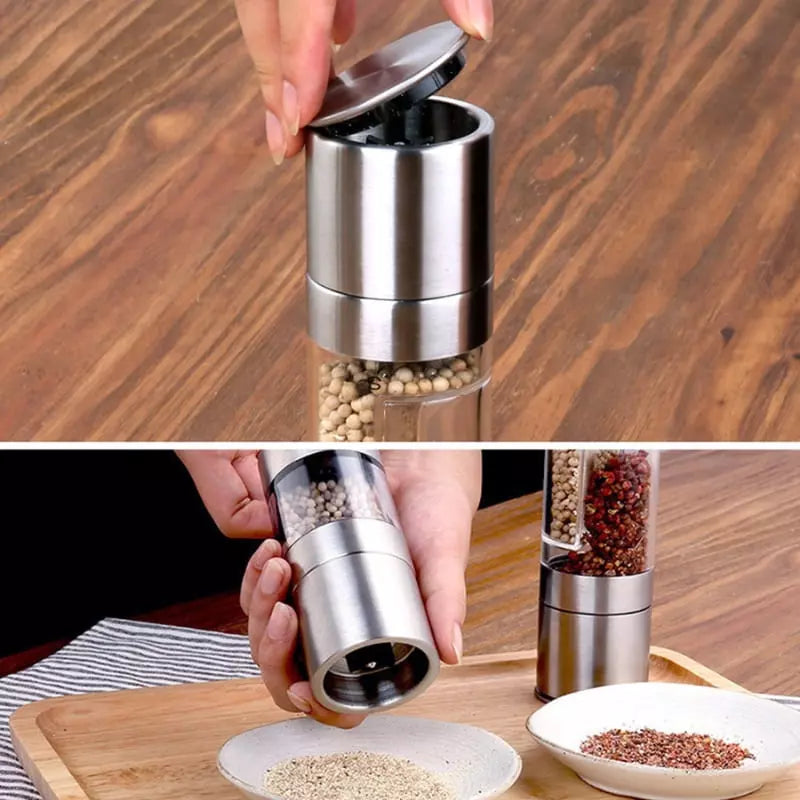 Moedor de Pimenta e Temperos Manual Inox 2 em 1 Polihousi 5