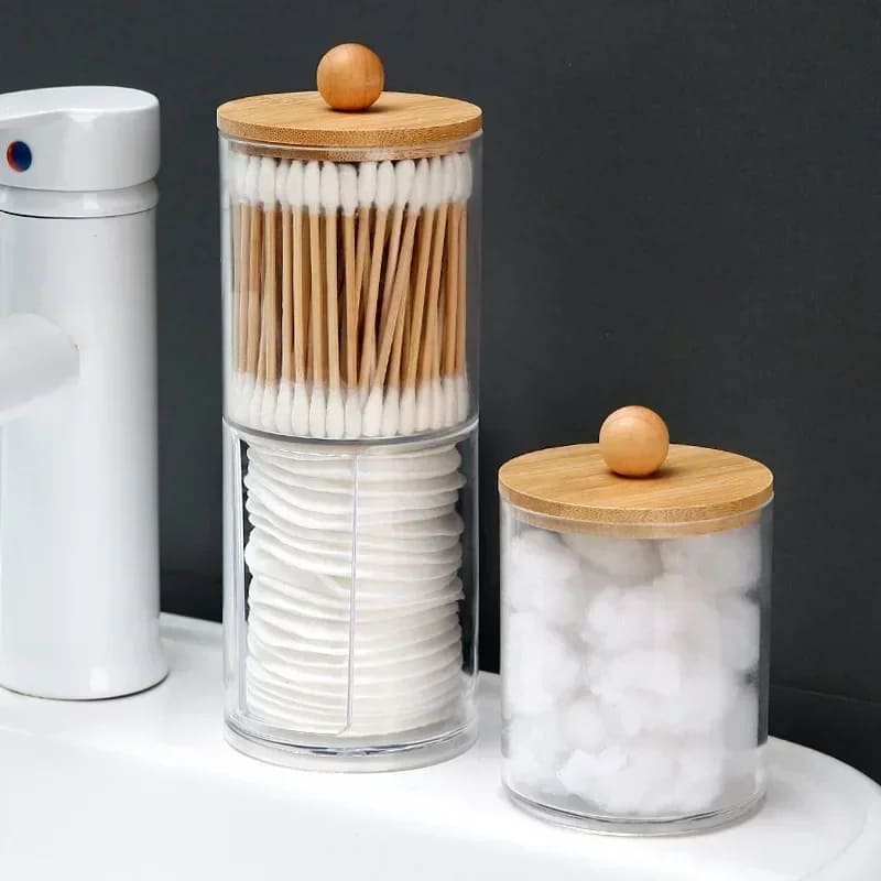 Organizador Porta Algodão e Cotonete Acrílico Kit Polihousi 10