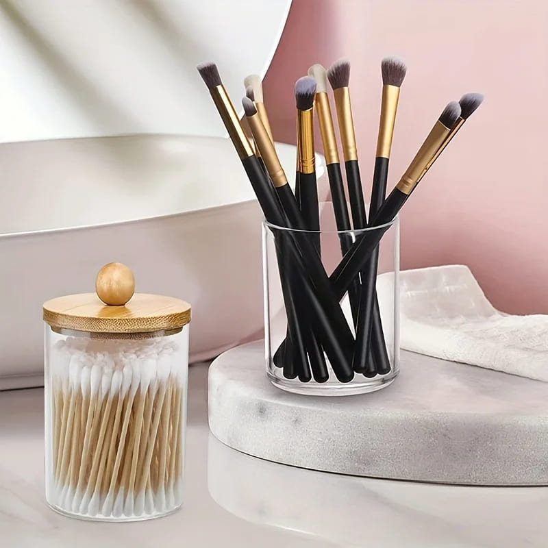 Organizador Porta Algodão e Cotonete Acrílico Kit Polihousi 8