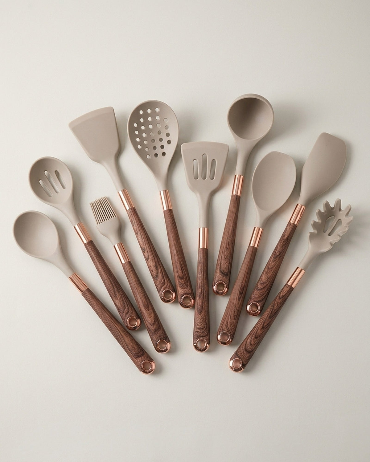 Kit de utensílios de silicone, foto de estúdio