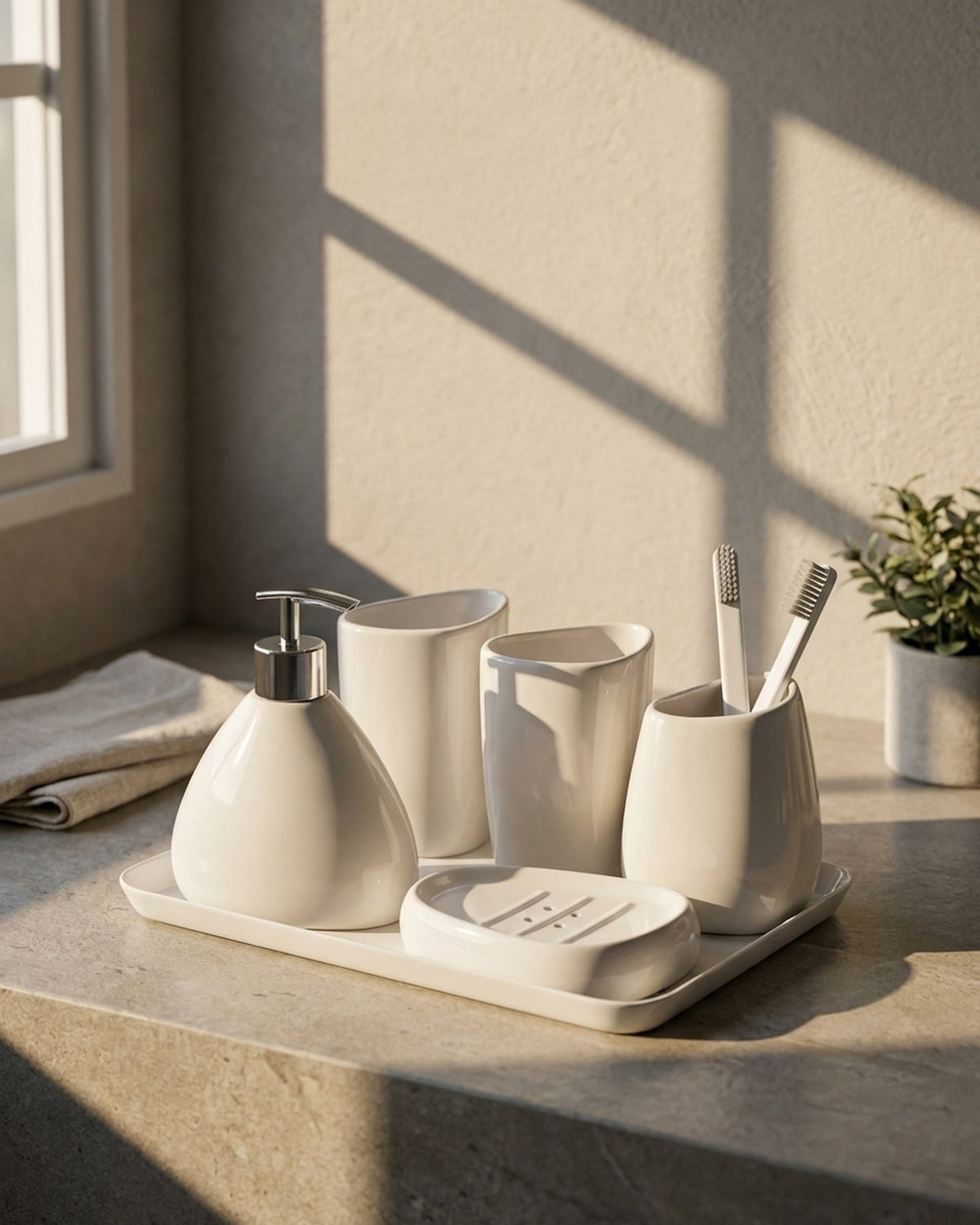 Kit de bancada para lavabo em ambiente (imagem ilustrativa)