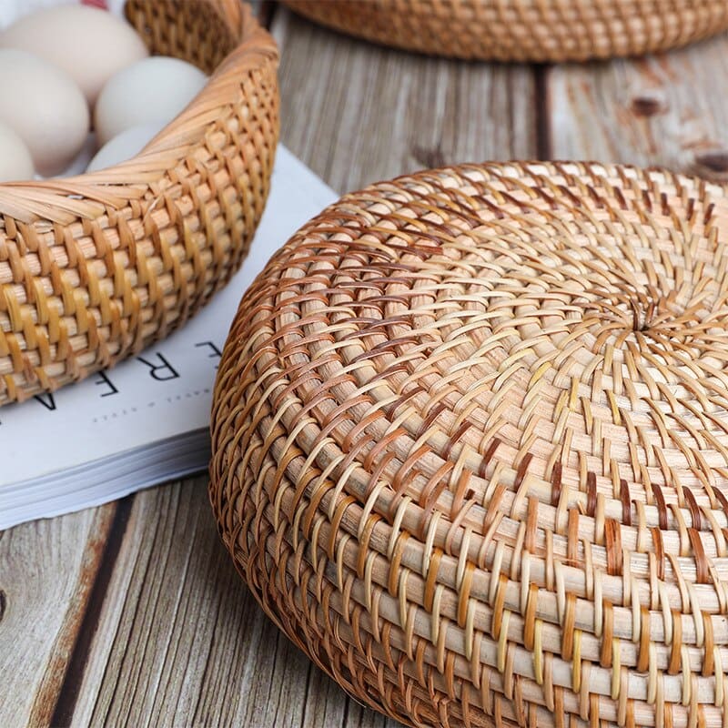 Cesta de Vime em Rattan Feita a Mão 10