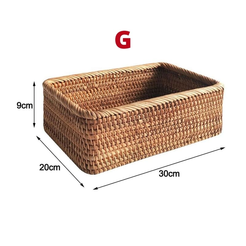 Cesto de Palha Rattan Feito a Mão 13