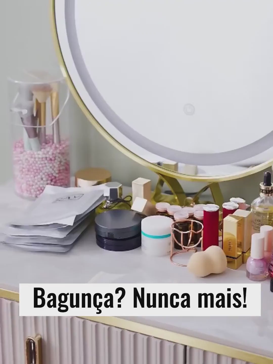 Organizador de Maquiagem e Porta Maquiagem Acrílico com Divisórias Polihousi  4